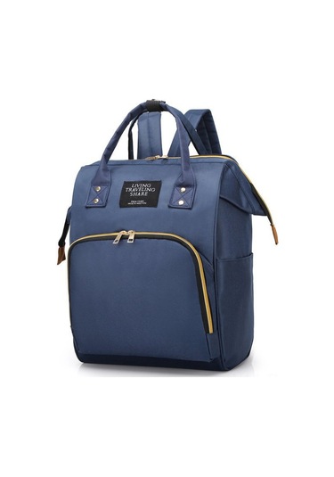 Reedark Anne Çantası 2022 Yeni Model Kanvas Mavi Çift Askılı Çanta Anne Bebek Süt Biberonu Taşıma Çantası Mavi