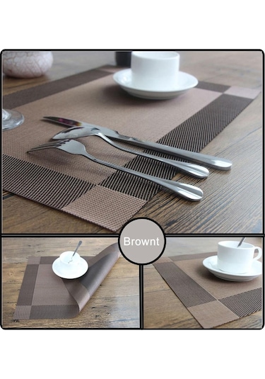 Şampanya Termal 4 Adet/takım Kaymaz Servis Altlığı Yalıtım Ev Ürün Pedi Yemek Masası Mat Şampanya