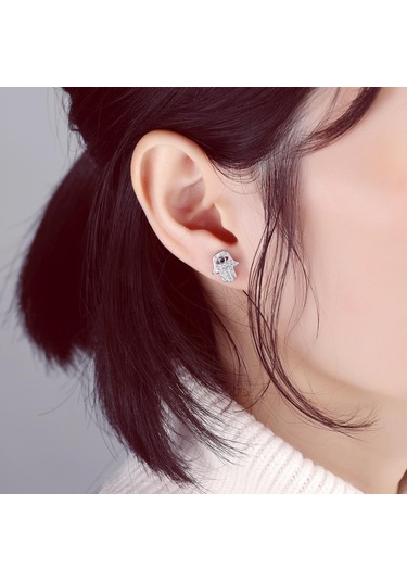 Gümüş Opk Palmiye Şekli Küpe Moda Küpe Çok Renkli