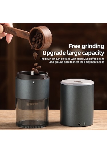 Bloomnest Elektrikli Kahve Çekirdeği Öğütücü 25g Kapasiteli Sessiz Seramik Çekirdek Tip-c Şarjlı Temizleme Fırçalı Mavi