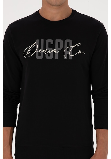U.S. Polo Assn. Erkek Regular Fit Bisiklet Yaka Siyah İnce Sweatshirt 50315570-VR046 U.S. Polo Assn. Erkek Regular Fit Bisiklet Yaka Siyah İnce Sweatshirt 50315570-VR046