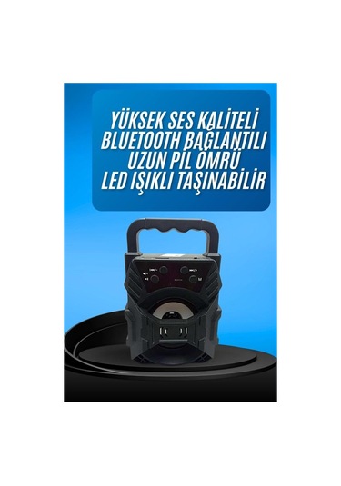 Bukrem Store Kts-1057 Bluetooth Taşınabilir Hoparlör 3 Led Işıklı, Fm Radyolu, Şarjlı Ses Bombası