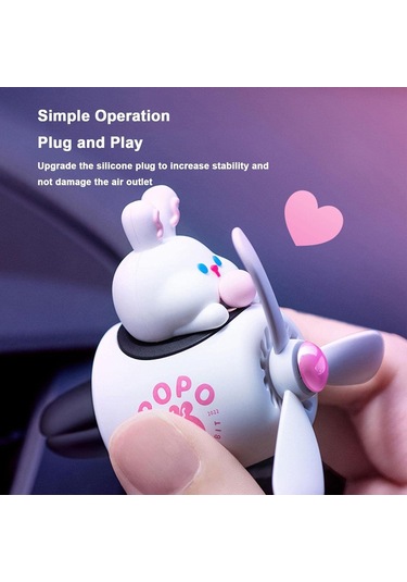 Pervaneli Klima Süsü Oto Koku Klipsi Beyaz Pilot Tavşan