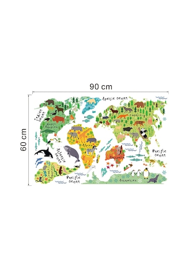 Vkemall Büyük Çocuklar Eğitici Hayvan Yer İşaretleri Dünya Haritası Soy Ve Yapıştır Duva Çok Renkli