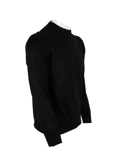 Erkek Kazak Klasik Normal Kesim Yünlü Rar00498 Siyah