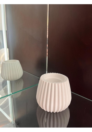 Mezbi Desenli Ovalbeton Mini Saksı