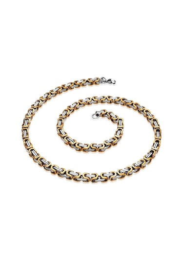 Sarı Beyaz Erkek Çelik Kral Zincir Kolye 5 Mm 55 Cm Ck11 (31175615) Beyaz