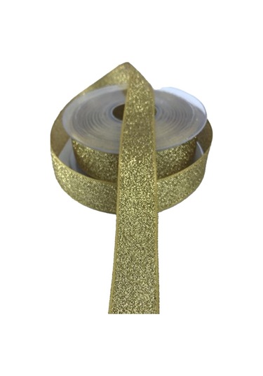 Saten Kurdele Simli 2.5cm X 10m Altın