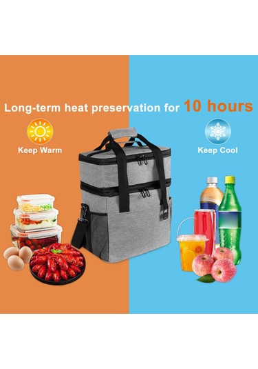 Dolıty 15l Yalıtımlı Çanta El Çantası Pratik Hafif Öğle Gri