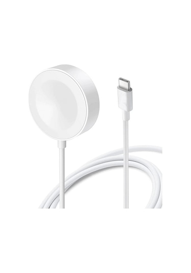 Beyaz Akıllı Saat Wireless Type-c Şarj Kablosu 1m