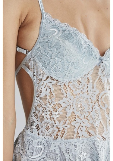 Pierre Cardin 645 Kadın İp Askılı Saten Gecelik-mist Mist