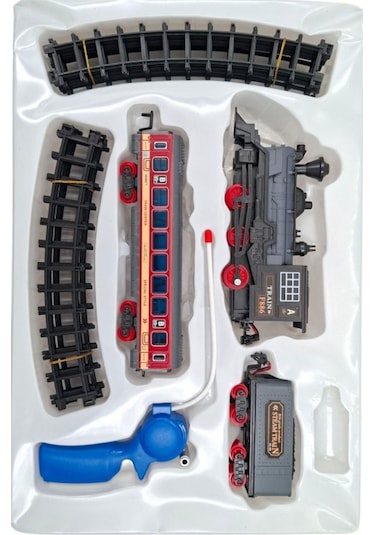 Pilli, Işıklı 16 Parça Oyuncak Tren Seti Steam Train Rc Model