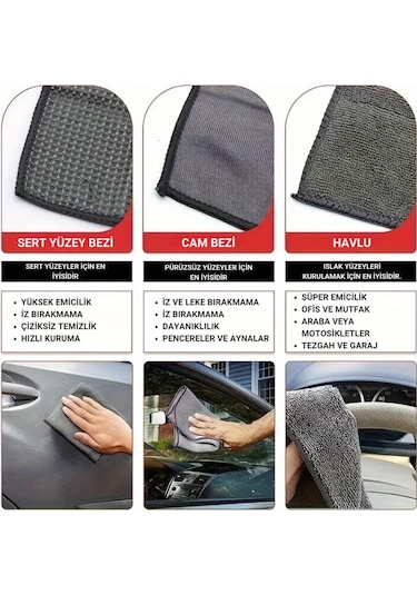 Polham 11 Parça Araba, Motorsiklet İç Ve Dış Detaylı Temizleme Seti, Yıkama Ve Kurulama Seti, Bakım Seti