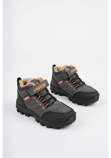 Muggo Bob Garantili Bağcıklı Cırtlı İçi Kürklü Unisex Çocuk Outdoor Kışlık Bot 001