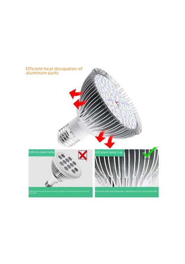 Springsun E27 Fito Lamba 50w Tam Spektrum 78 Led Işık Kaynağı - Çiçek, Sebze, Sukulent Geliştirici Işık Diğer