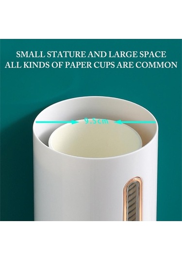 Pazly Siyah Duvara Monte Otomatik Bardak Depolama Rafı Kağıt Bardaklar Dağıtıcı 28x9.5 Cm Siyah