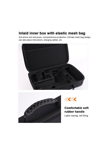 Youtek Massaj Silahı Ve Aksesuarları İçin Dayanıklı Çantası - Su Geçirmez Eva + 600d Kumaş, Darbe Ve Düşme Koruma, Taşınabilir El Kayışı Siyah