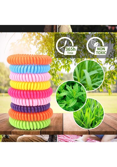 Geekyou 20 Adet Eva Plastik Kovucu Bileklik + 4 Çırtı Seti - Yeşil, Sarı, Kırmızı, Mavi Renkler - 5.2 Cm Çap