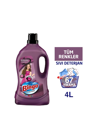 Bingo Onaran Koruma Renkliler için Sıvı Çamaşır Deterjanı 4 L
