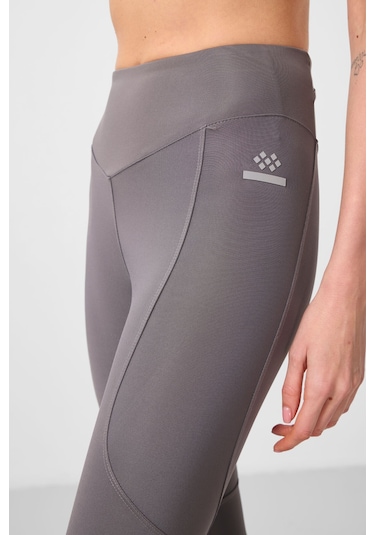 Koyu Gri Standart Fit Esnek Performans Kadın Tayt - 94666 Koyu Gri