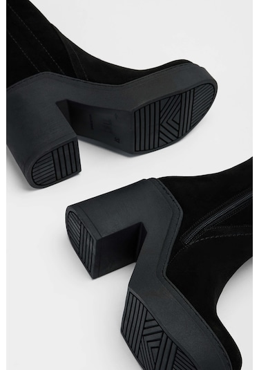 Tamer Tanca Kadın Hakiki Deri Siyah Süet Casual Bot 33 17800 Bn Bot Sk23/24 Sıyah Suet