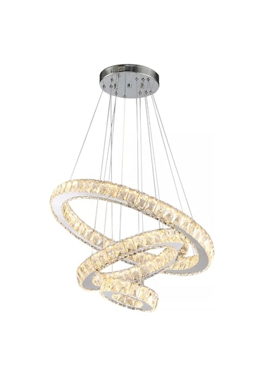 Alfa Kristal Taşlı 40 Lık Led Modern Salon Avize