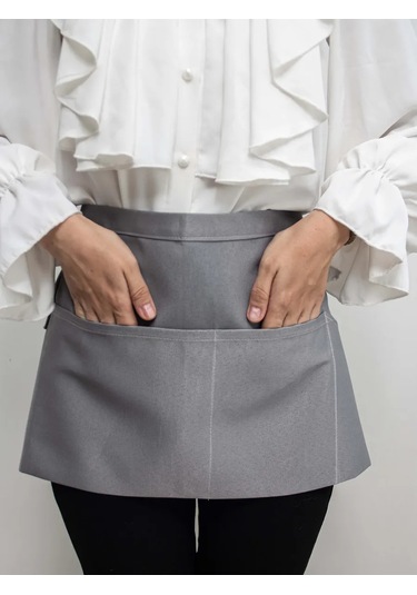 Leohome Belden Geçmeli Cepli Garson Önlüğü 449712156 Açık Gri