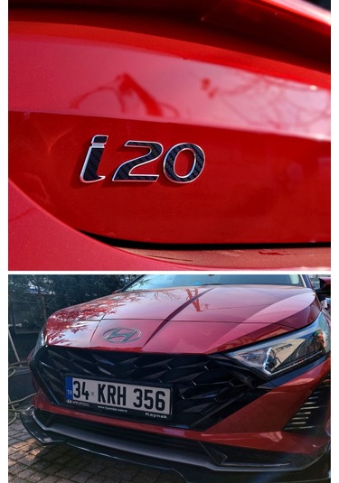 Hyundai İ20 Amblem Kaplama Sticker Set - Mat Karbon Siyah