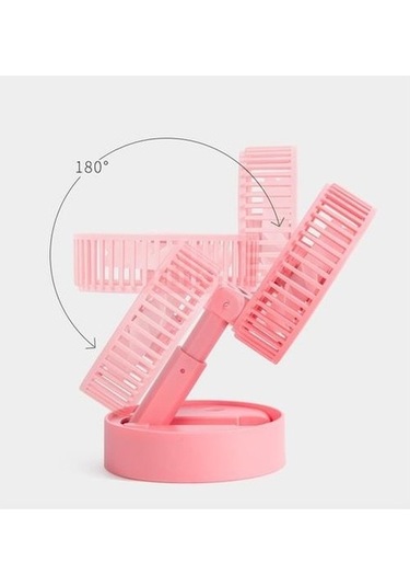 Usb Şarj El Küçük Fan Taşınabilir Açık Mini Yaratıcı Masaüstü Ofis Katlanır Teleskopik Fan Hayranları 8777 Pembe
