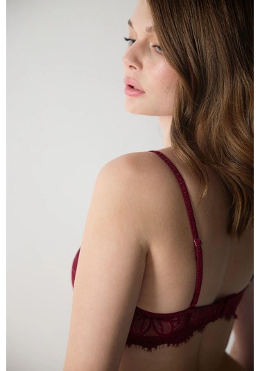 Magic Form 3769 Kadın Dantelli Destekli Sütyen-bordo Bordo