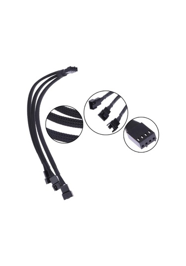 Primex Px-4303 4 Pin To 3x Fan Çoklayıcı Y Pwm Çoklayıcı Splitter Kablosu