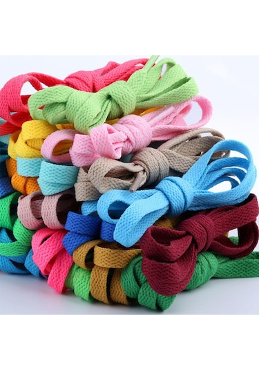 Foottab Rengarenk Spor Ayakkabı Yassı Bağcığı 120 CM