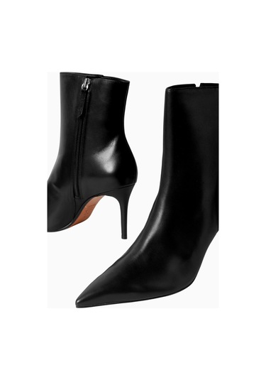 Schutz City Natural 85 Siyah Deri, Zarif Ve Modern Topuklu Bot