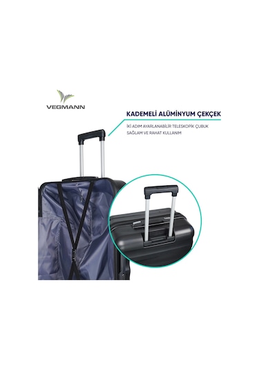 Vegmann Delphin Siyah Kabin Boy Valiz Siyah