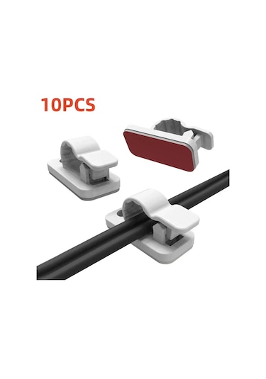 Snapbuy 10/50 Adet Kendinden Yapışkanlı Kablo Klipsi - Kablo Düzenleyici, Ev/ofis/araba İçin Black