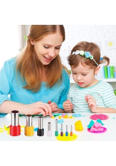 Ulzyvf Yuvarlak Seti Seramik Şekli Renkli Polimer Mini Kutusu Kesiciler Kalıplar İle Depolama Daire Çömlek Çok Araçları 40 Adet, Çok Renkli