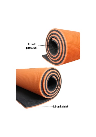 16 Mm Taşıma Askılı Çift Taraflı Iki Renk Kamp Pilates Minderi T