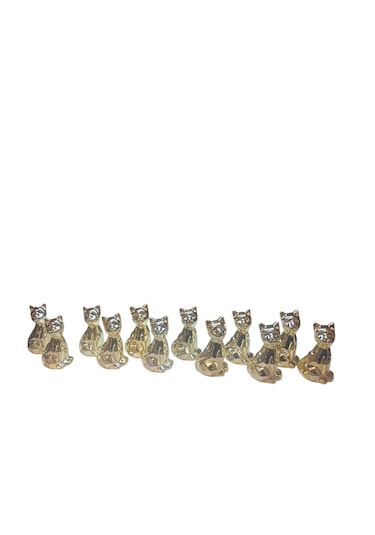 9cm -6cm Ebatlarında Kırılmaz Polyester, Kedi Figürlü Biblo