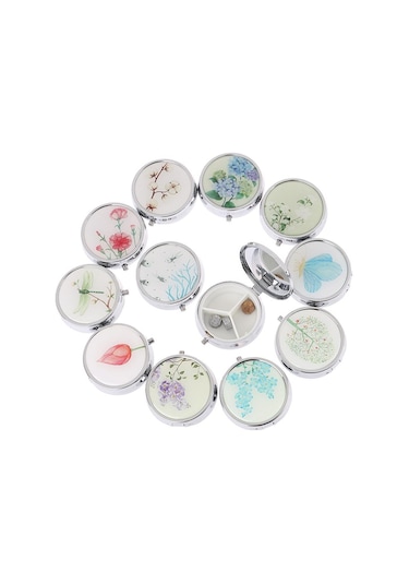 Tıp Organizatör Taşınabilir Hap Kutusu Makyaj Saklama Kabı Katlanır Hap Kutusu 4