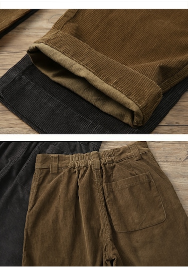 Kadife Bol Düz Retro Günlük Pantolon Yeşil