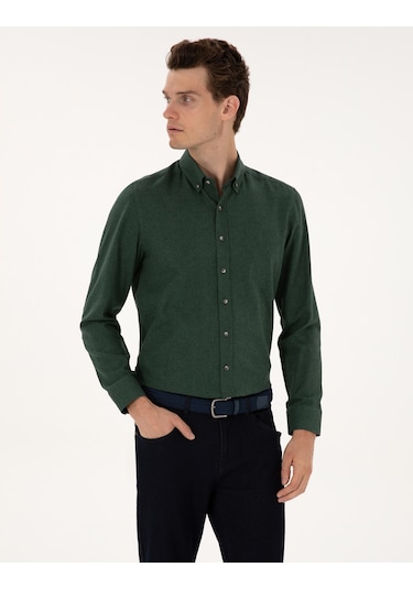 Pierre Cardin Erkek Yeşil Gömlek Desenli 50316751-vr054 Yeşil