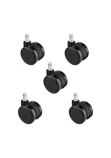 Ofisbazaar Yedek Sandalye Tekerleği 60 Mm 5'li Paket Siyah Siyah