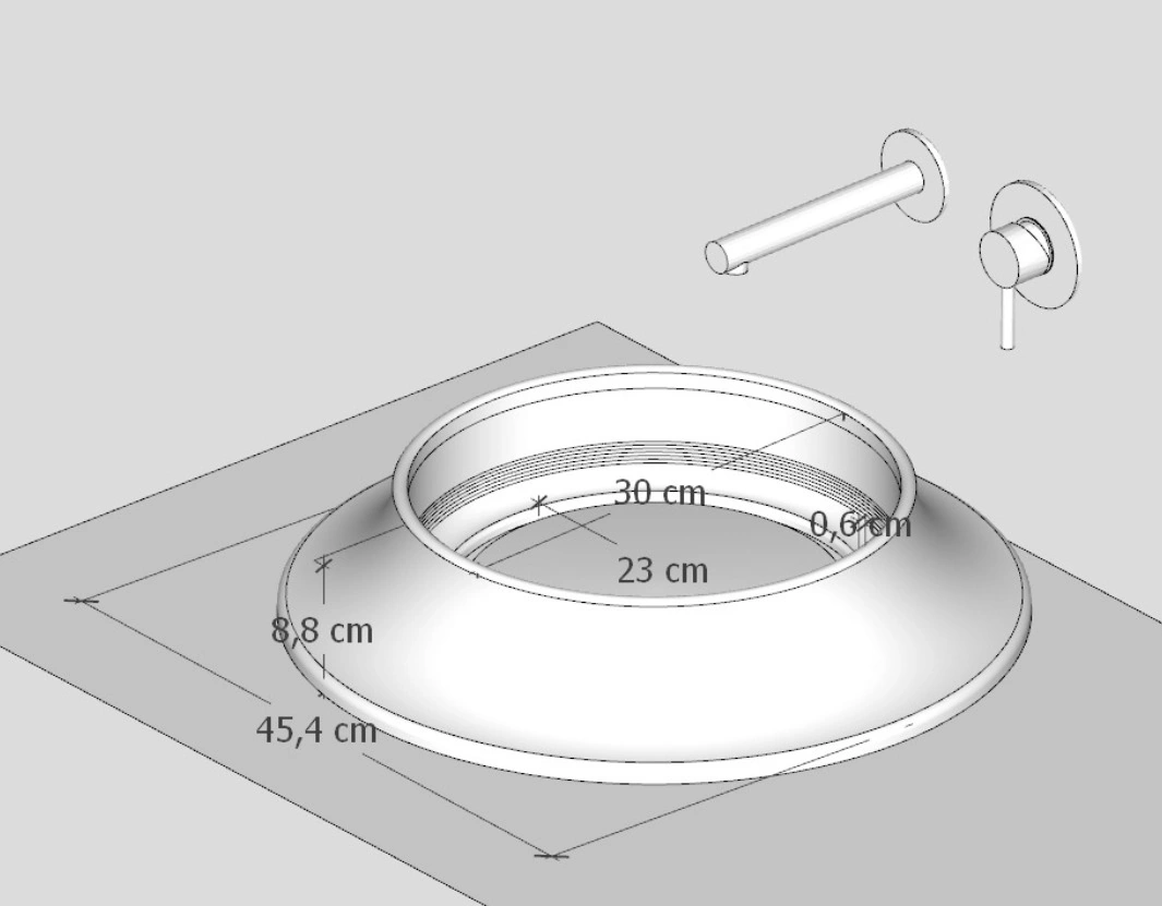 Pearl Volcano Matt Rain Blue Solid Lavabo Mavi