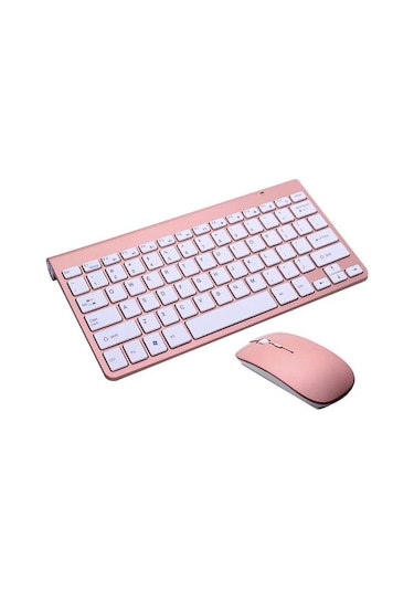 Usb Harici Dizüstü Bilgisayar Masaüstü Bilgisayar Evrensel Mini Kablosuz Klavye Fare, Stil: Klavye Ve Fare Seti Gül Altın - Gül Altın Optik