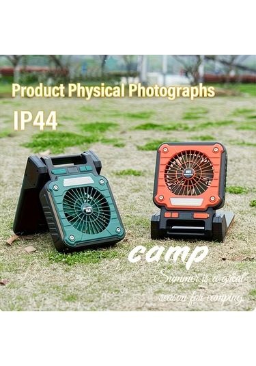 Dashanshop 1 Adet Taşınabilir Güneş Enerjili Şarj Edilebilir Turuncu Usb Fan Led Akıllı Tavan Fanı Kamp Ev Ofis İçin Kablosuz Masa Fanı