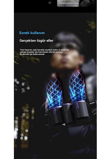 Jian Fan Çok Fonksiyonlu Taşıma-onçift Kafa Asılı Bel Fanıgri Çok Renkli