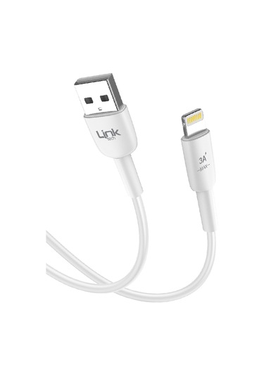 Linktech K601 Safe USB - Lightning 3A Data ve Şarj Kablosu Beyaz 1M