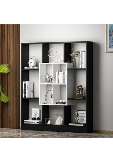 Mars Kitaplık - Siyah / Parlak Beyaz