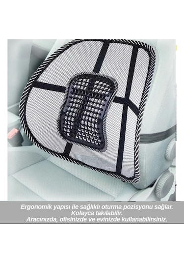 Dacia Logan İle Uyumlu Koltuk Minderi Bel Arkası Masajlı Sırtlık Siyah 1 Adet