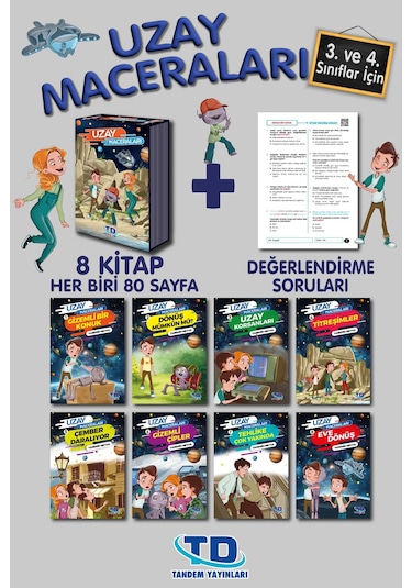 Uzay Maceraları 3. Ve 4.sınıf 8 Kitap Kutulu Okuma Seti